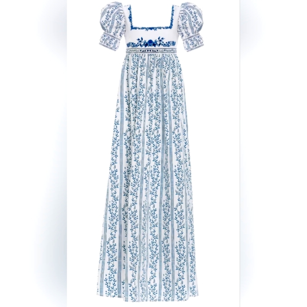 💠 L Agua by Agua Bendita Pistachio Dress Embroidered Pistacho Regency Gown XMAS
